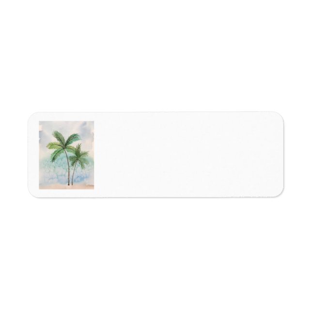 Tranquillité Palm Tree Étiquettes (Devant)