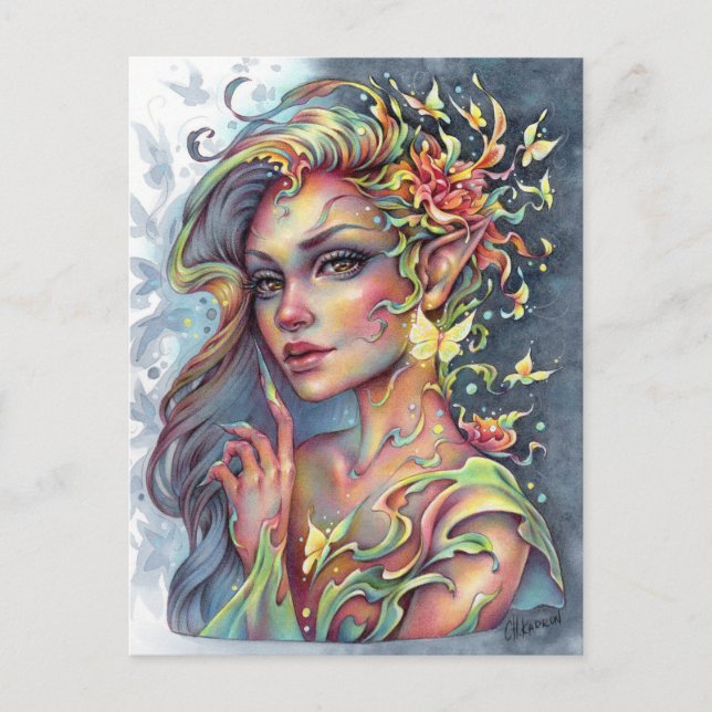 Tranquisit Grace Postcard Forest Spirit Fantasy Postkarte (Vorderseite)