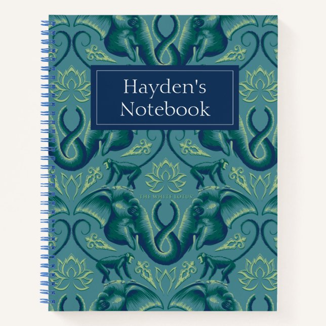 Tranquisit Safari Tapestry Pattern - Der weiße Lot Notizbuch (Vorderseite)