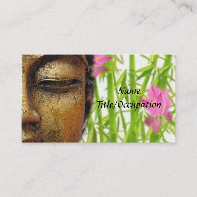 Tranquisiter Gold Buddha und Floral Business Card Visitenkarte (Vorderseite)