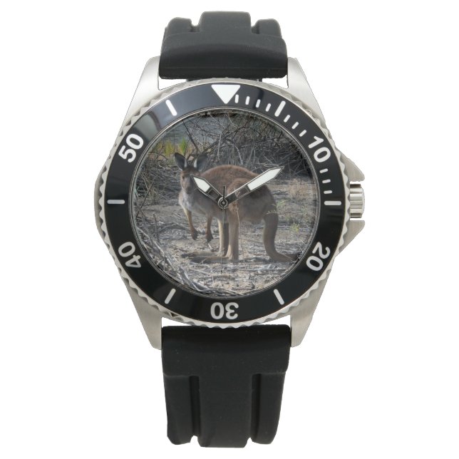 Tranquisiter Moment: Australisches Kangaroo in Bil Armbanduhr (Vorderseite)