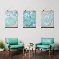 Tranquisitorisch Blassblaue und grüne Fluid Art