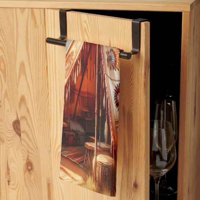 Tranquisitorische Indianer durch einen ruhigen Flu Geschirrtuch (Drittel gefaltet)