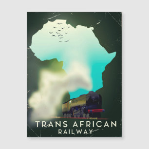 Trans African Railway Travel Poster Magnetkarte