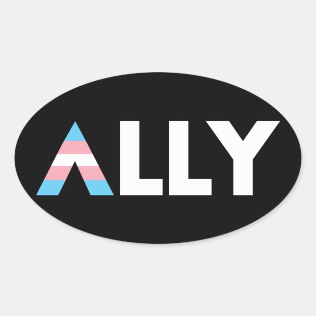 Trans alleinig LGBTQ Transgender LGBT Ovaler Aufkleber (Vorderseite)