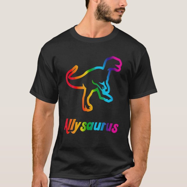 Trans Ally Allysaurus Gay Pride LGBTQ Trans Flag D T-Shirt (Vorderseite)