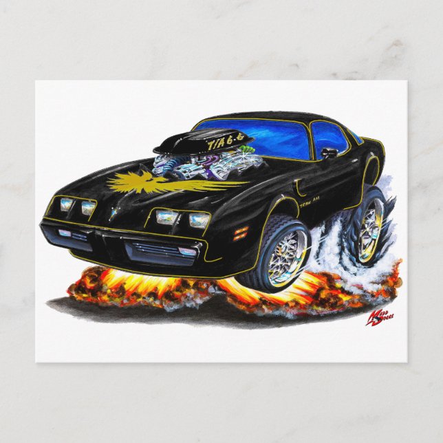 Trans Am Black-Gold Car 1979-81 Postkarte (Vorderseite)