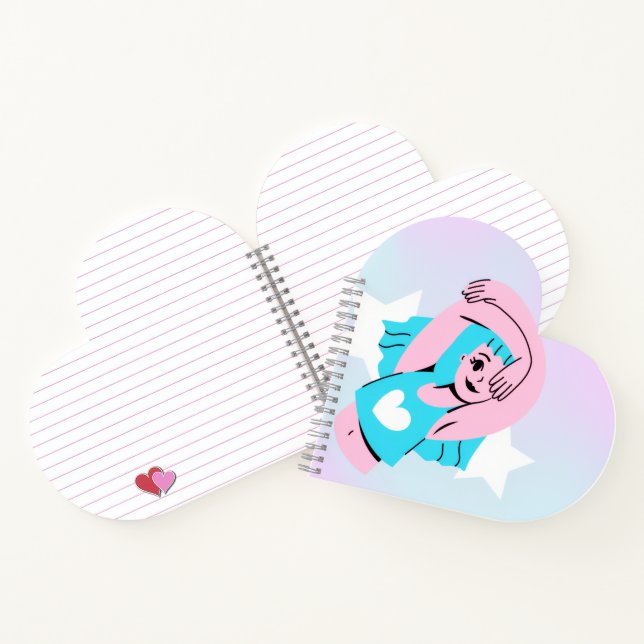 trans art design on heart shape notebook notizbuch (Innenseite)