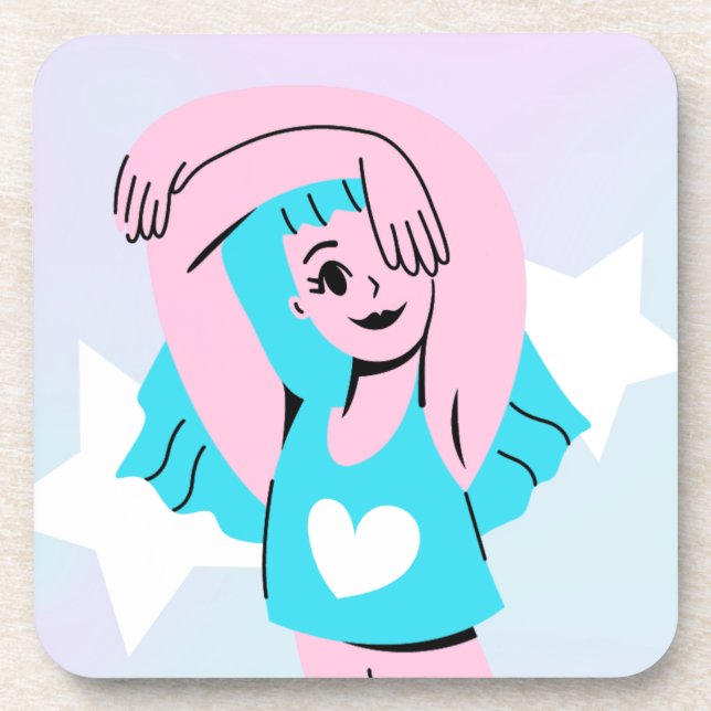 trans art on hard plastic coaster getränkeuntersetzer (Vorderseite)