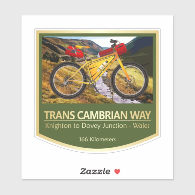 Trans Cambrian Way (bike2) Aufkleber (Blatt)