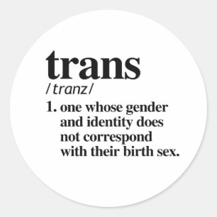 Trans Definition T - Shirt Runder Aufkleber
