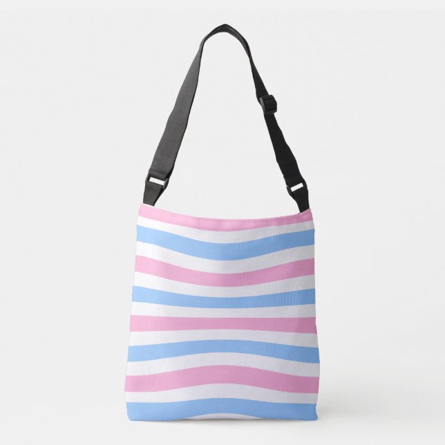 Trans Flag Crossbody Bag Tragetaschen Mit Langen Trägern (Vorderseite)