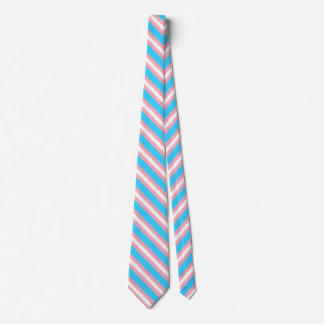 Trans Flag Diagonal Stripe Neck Tie Krawatte
