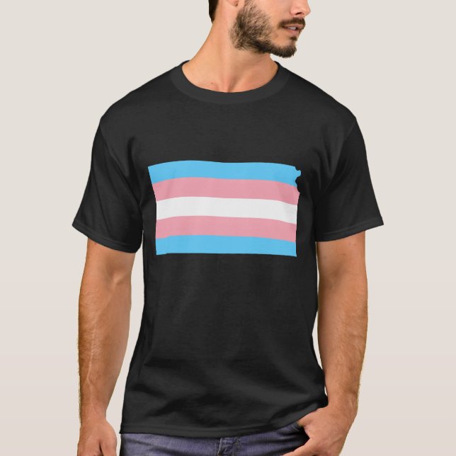 Trans Flag Kansas LGBT Pride Support retro T-Shirt (Vorderseite)