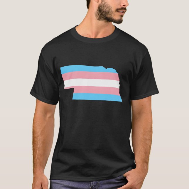 Trans Flag Nebraska LGBT Pride Support boy T-Shirt (Vorderseite)