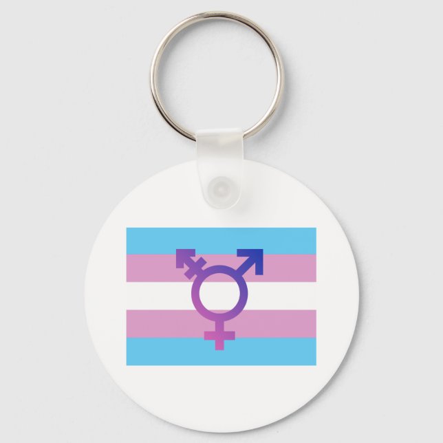 TRANS FLAG ORIGINAL MIT SYMBOL SCHLÜSSELANHÄNGER (Vorderseite)