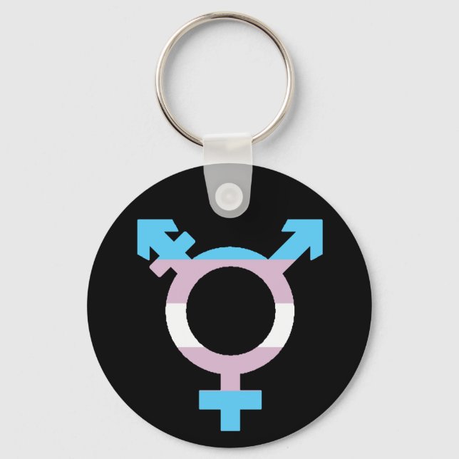 Trans Flag Symbol Schlüsselanhänger (Vorderseite)