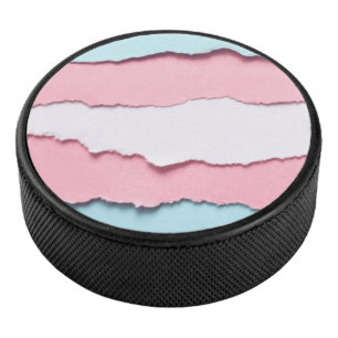 Trans-Flagge zerrissenes Design auf Hockey-Puck Eishockey Puck