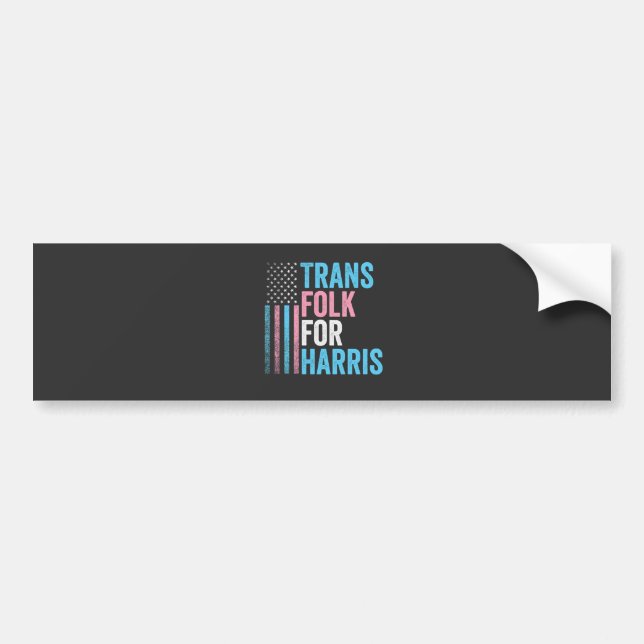 Trans Folk für Harris-Wahlen Transgender LGBT Autoaufkleber (Vorne)