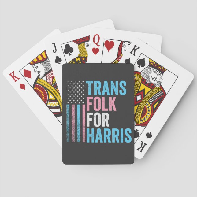 Trans Folk für Harris-Wahlen Transgender LGBT Spielkarten (Rückseite)