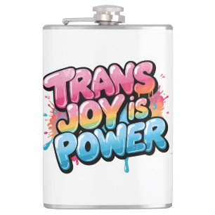 Trans Freude Ist Macht Kunst Stolz Zitat Design Flachmann
