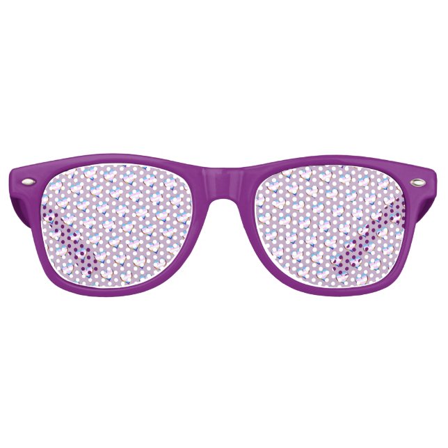 Trans Herz Muster Retro Sonnenbrille (Vorderseite)