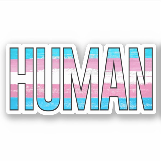 Trans Human Aufkleber (Vorderseite)