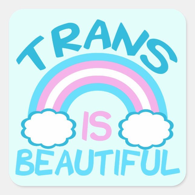 Trans ist schön quadratischer aufkleber (Vorderseite)