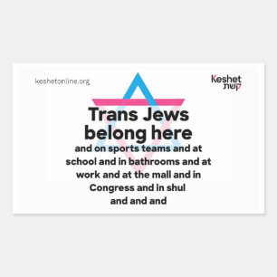 Trans-Juden gehören überall hin Rechteckiger Aufkleber