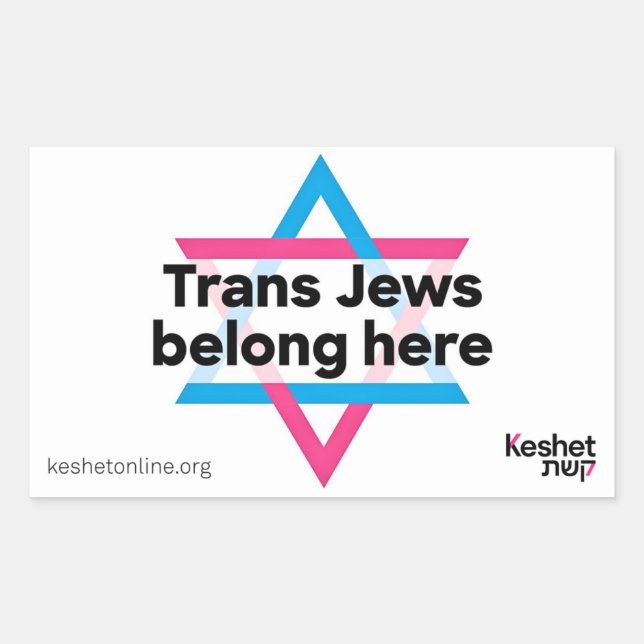 Trans-Juden sind hier willkommen Aufkleber (Vorderseite)