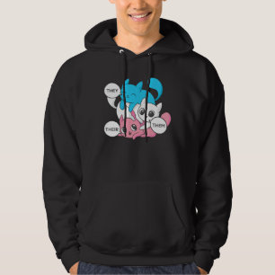 Trans Katzen sie ihre Pronomen Transgender II Hoodie