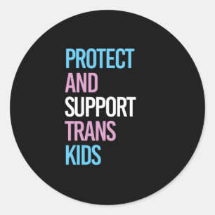 Trans-Kinder schützen und unterstützen Runder Aufkleber