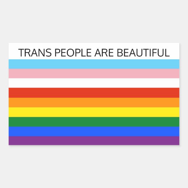 Trans Leute sind schön Rechteckiger Aufkleber (Vorderseite)