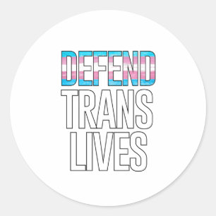 Trans Lives verteidigen Runder Aufkleber