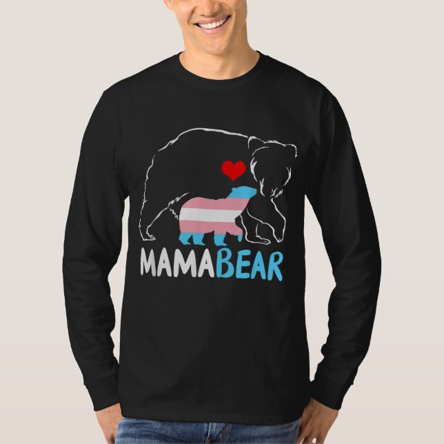 Trans Mama Bear Proud Mama Rainbow Transgender Mot T-Shirt (Vorderseite)