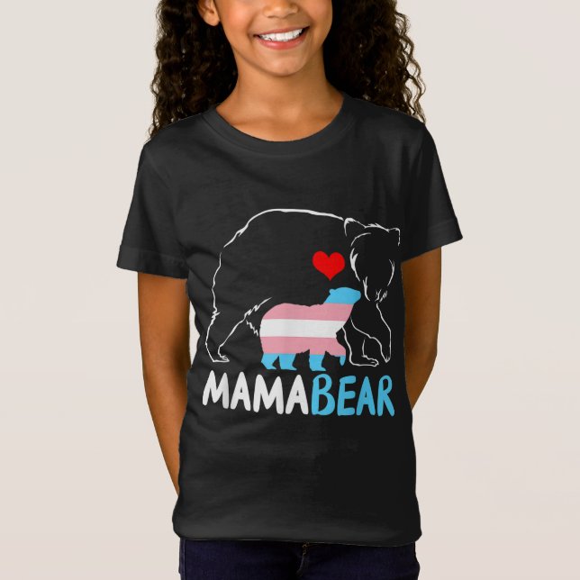 Trans Mama Bear Proud Mama Rainbow Transgender Mot T-Shirt (Vorderseite)