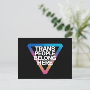 Trans Menschen gehören Stolz Schwulenrechte Respek Postkarte