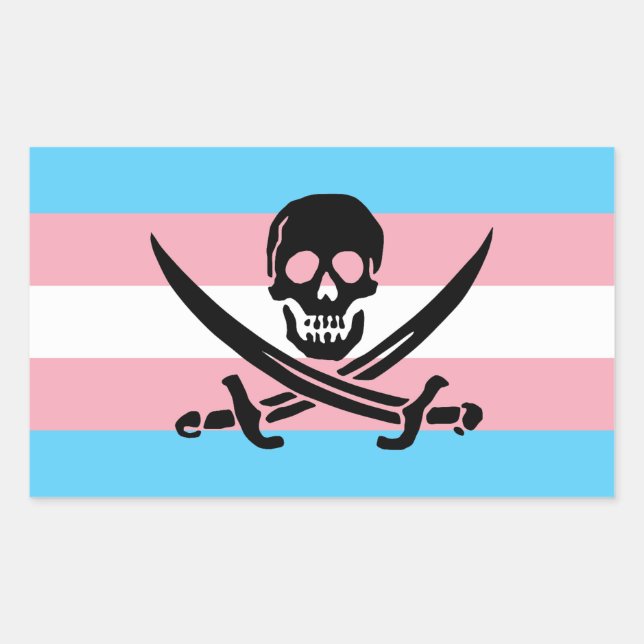 Trans Pirate Pride Aufkleber (Vorderseite)