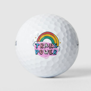 Trans Power LGBT avec des balles de golf arc-en-ci