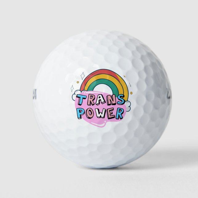 Trans Power LGBT mit Regenbogengolfbälle Golfball (Vorderseite)