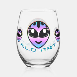 Trans Pride Alien Stemless Wine Glass Weinglas Ohne Stiel