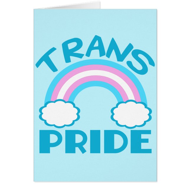 Trans Pride Arc-en-ciel belle carte transgenre (Devant)