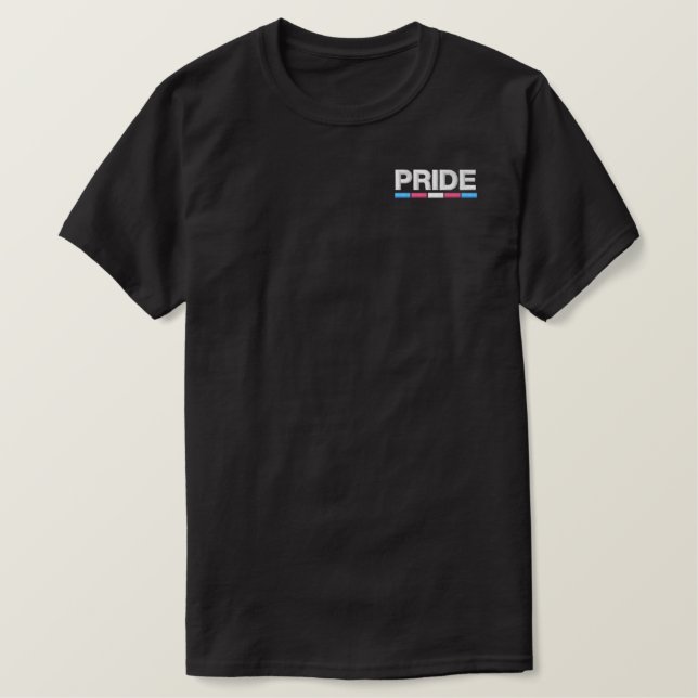 Trans Pride bestickter T - Shirt (Design vorne)
