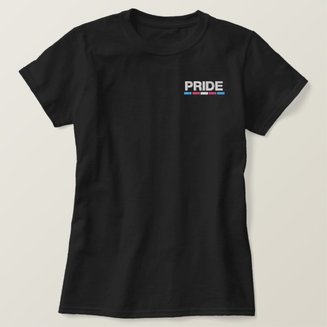 Trans Pride besticktes Shirt (Design vorne)