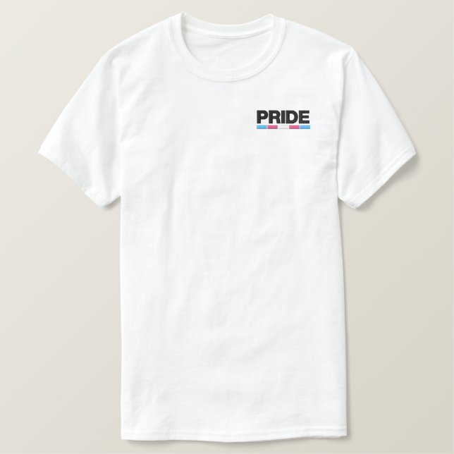 Trans Pride Besticktes T-Shirt (Design vorne)