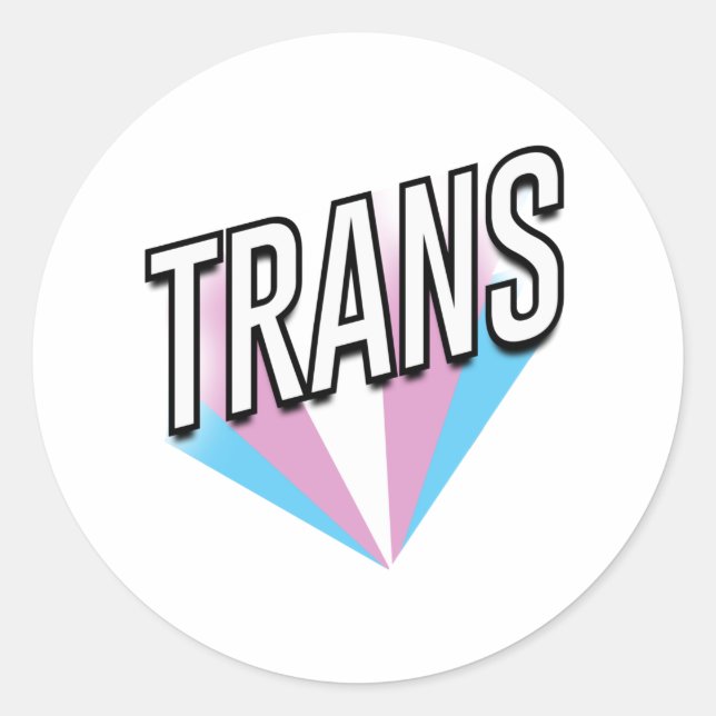 Trans Pride Burst Trans Runder Aufkleber (Vorderseite)