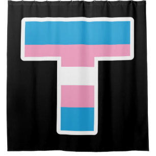 Trans Pride Capital T Douche rideau