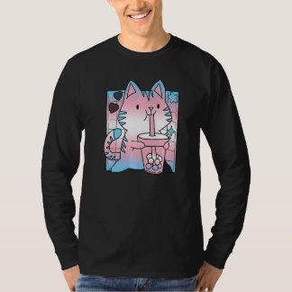 Trans Pride Cat Cat Mama Lgbt Gay Lgbtq Pride Mont T-Shirt