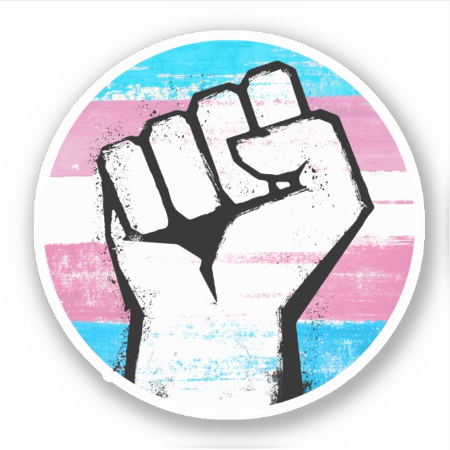 Trans Pride Circle Print Aufkleber (Vorderseite)