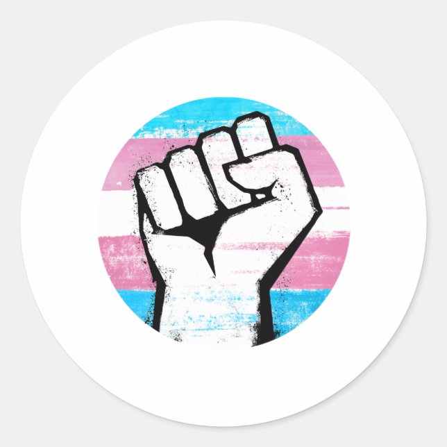 Trans Pride Circle Print Runder Aufkleber (Vorderseite)